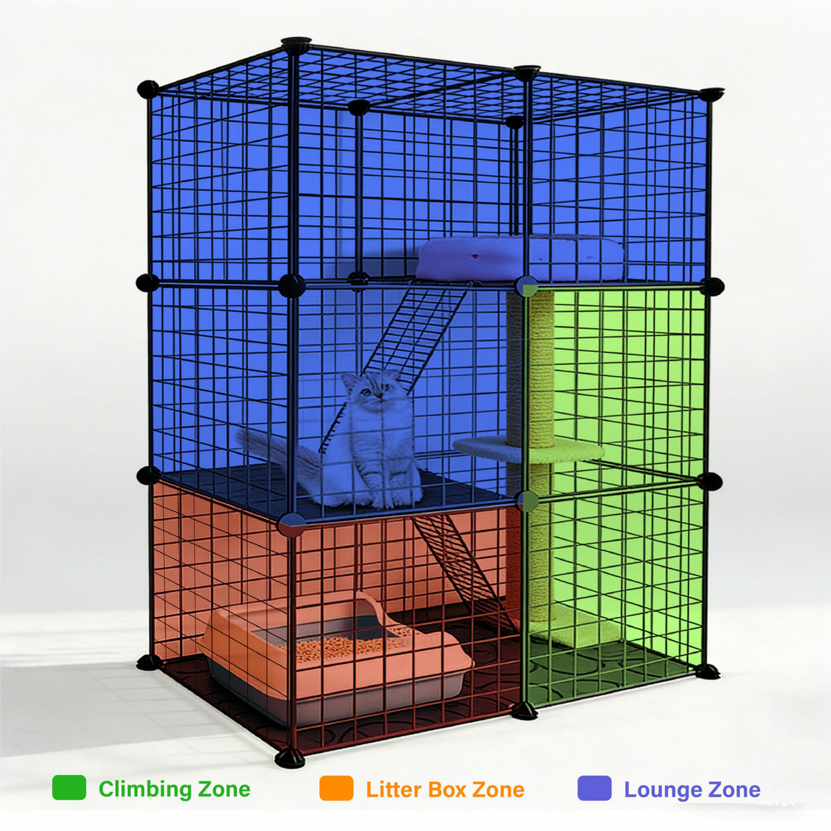 Foldable Black Wire Metal Cat Playpen E7360