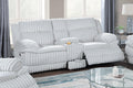 Light Gray Corduroy Reclining Loveseat with Storage Drawer F261254