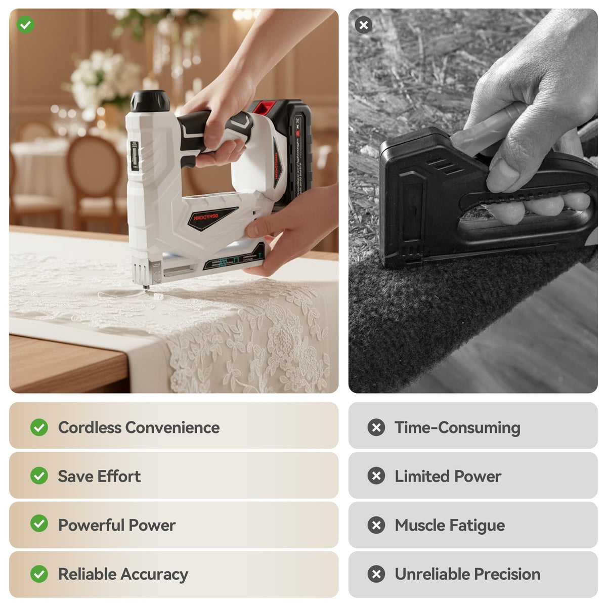 Cordless Brad Nailer Stapler with Battery F601659