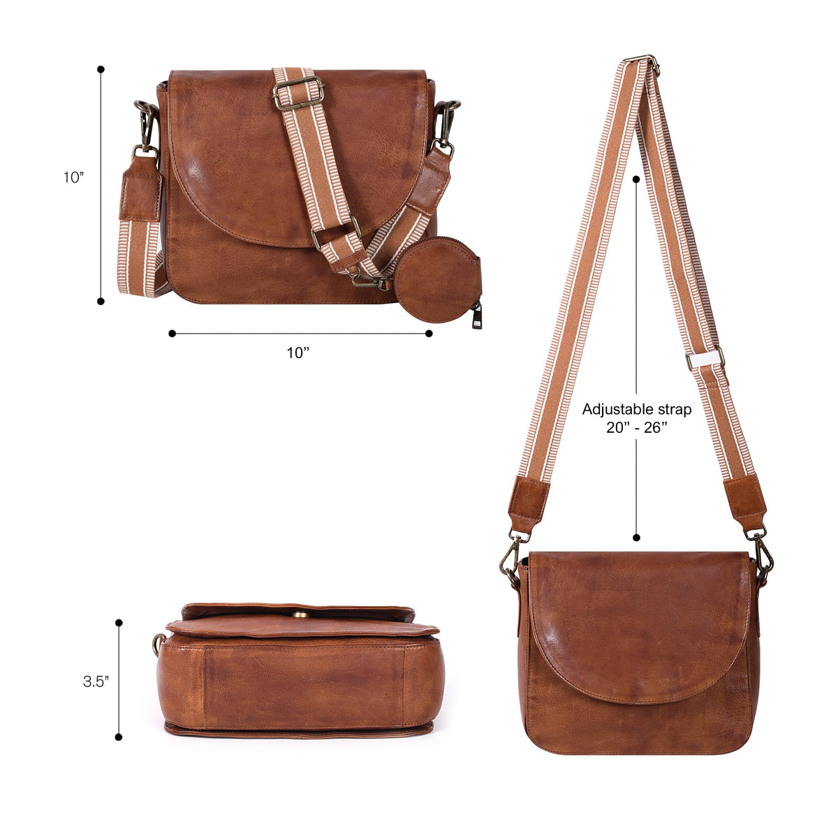 Genuine Leather Crossbody Bag Y25547