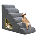 6 Step Non-Slip Grey Dog Stairs Q5939