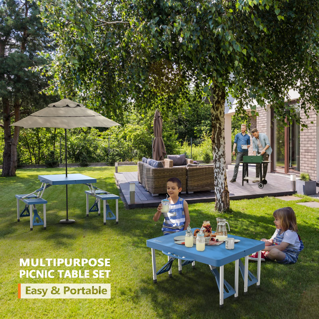 4 Ft Folding Picnic Table Set with 4 Seats K2839
