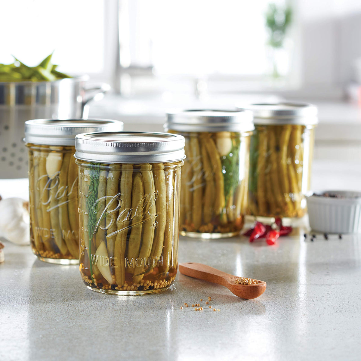 16-Ounce Glass Mason Jar with Lids and Bands, 12-Count N569682