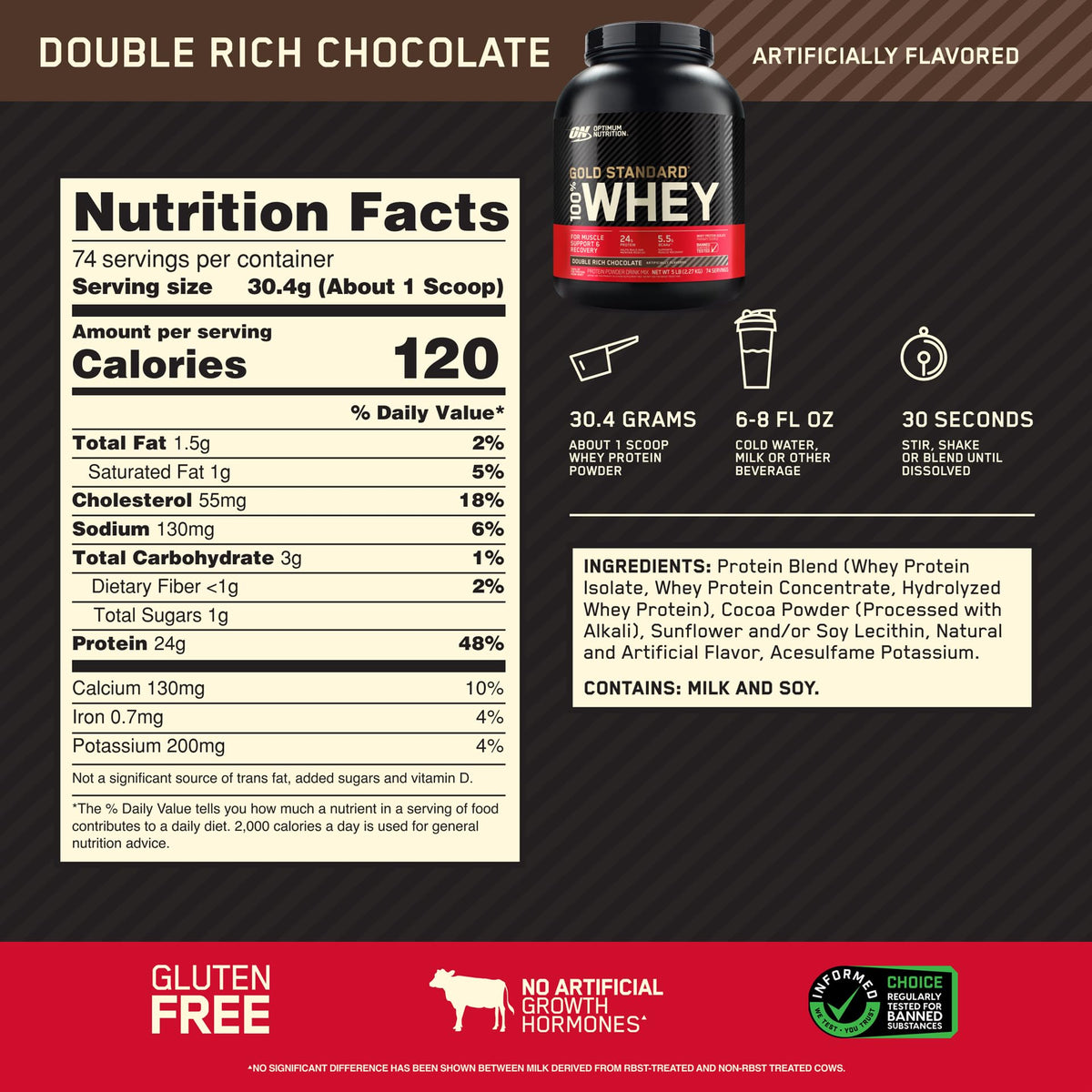 Double Rich Chocolate Whey Protein Powder with Unflavored Creatine Monohydrate P52441