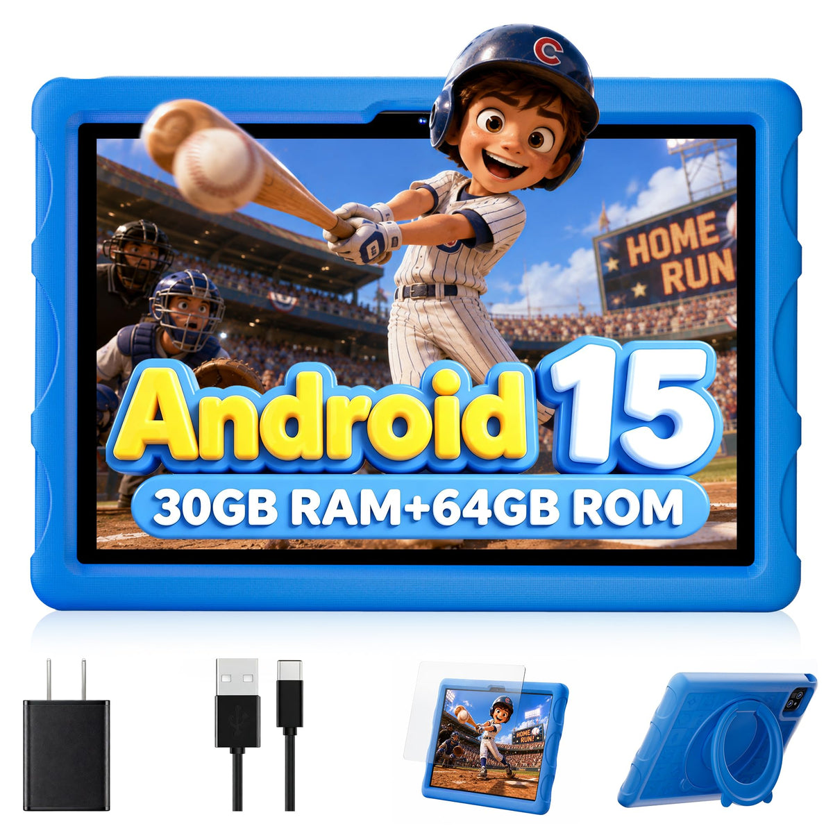 Android 15 Tablet 10.1 inch with Drop-proof Case X623