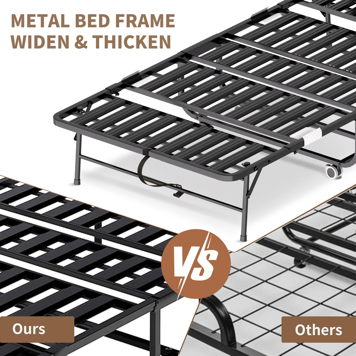 Folding Bed with Mattress & Headboard T660640