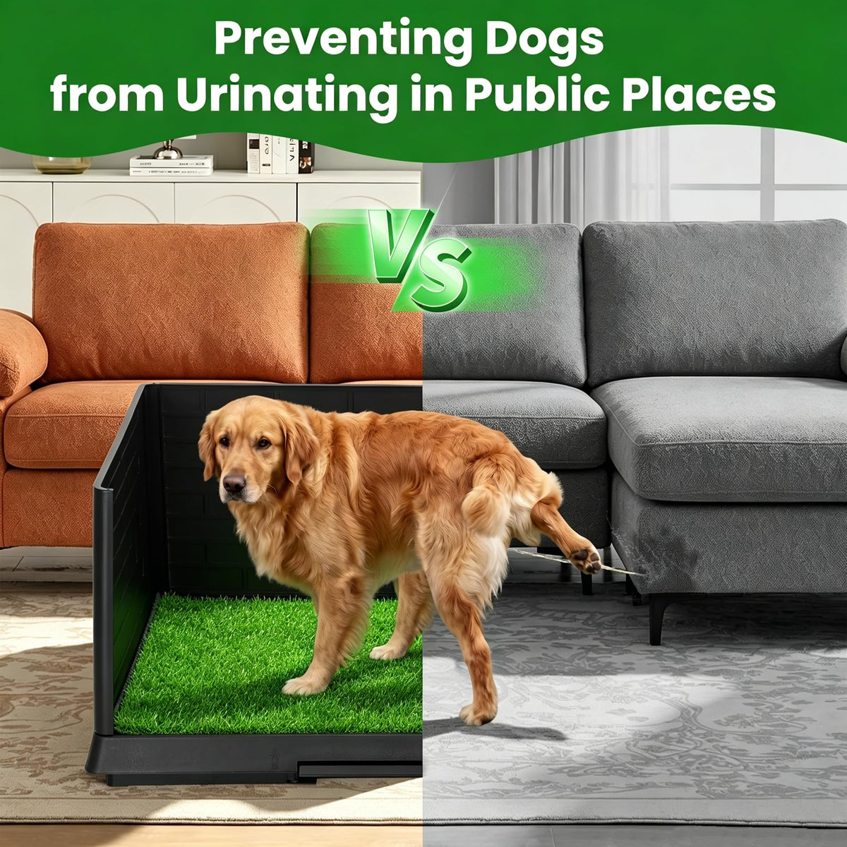 Dog Grass Pad with Tray 30"x19.7" Indoor Dog Potty with Drawer B722