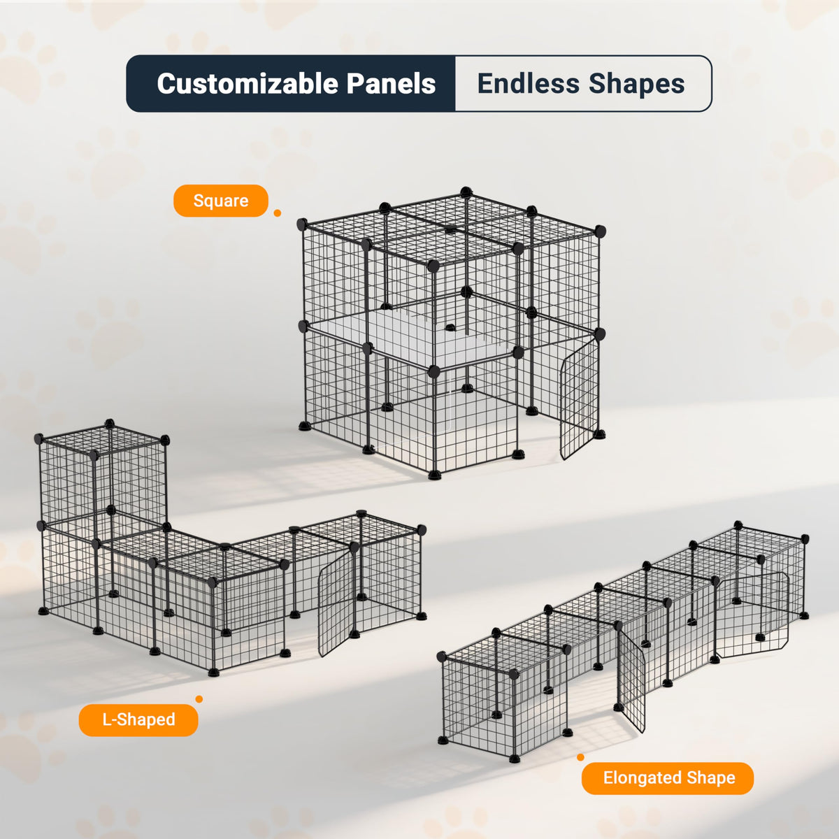 Foldable Black Wire Metal Cat Playpen E7360