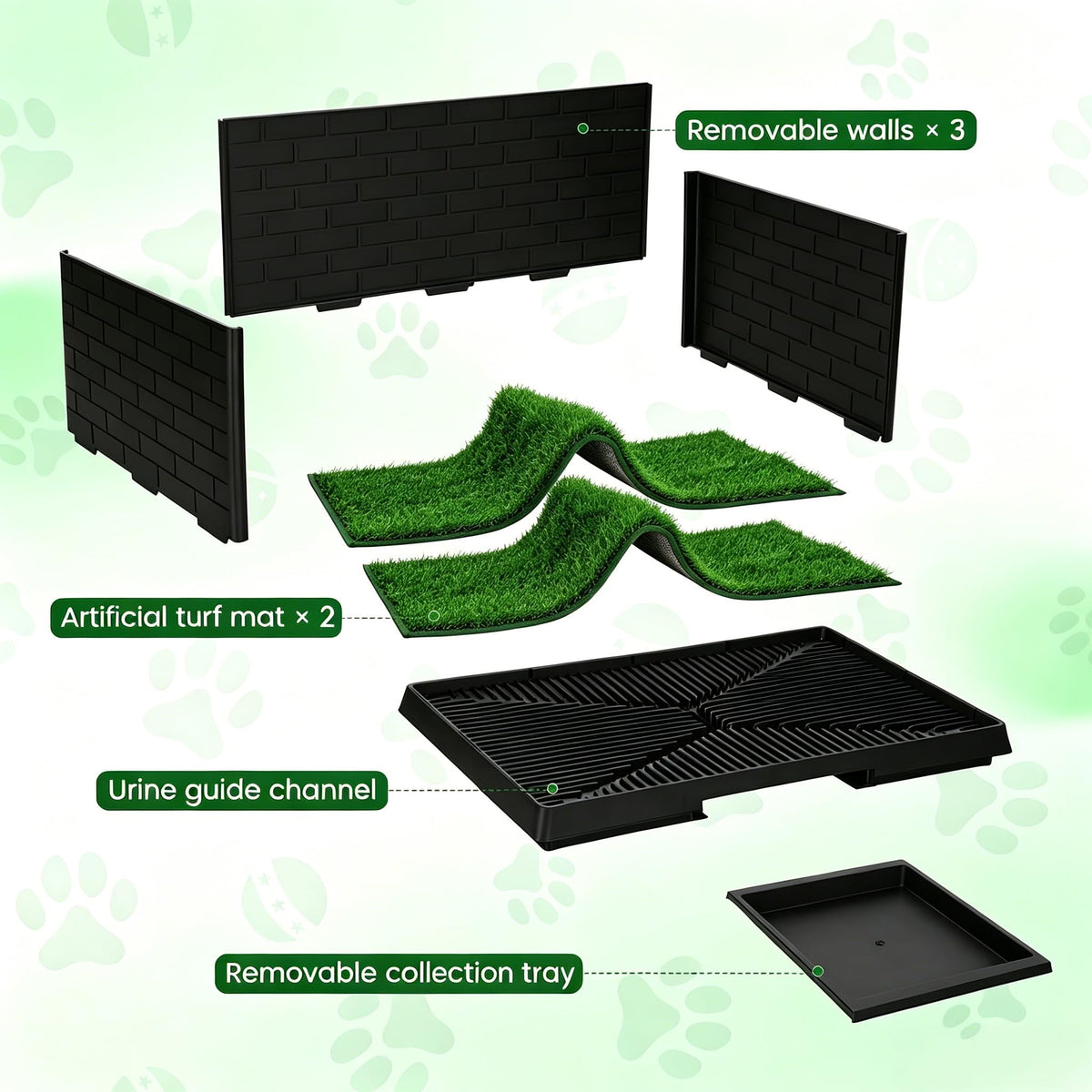 Dog Grass Pad with Tray 30"x19.7" Indoor Dog Potty with Drawer B722
