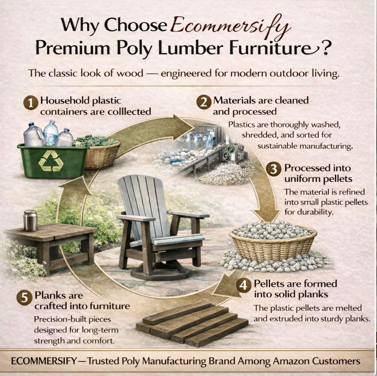 2FT All-Weather Poly Lumber Outdoor Glider Chair I955370