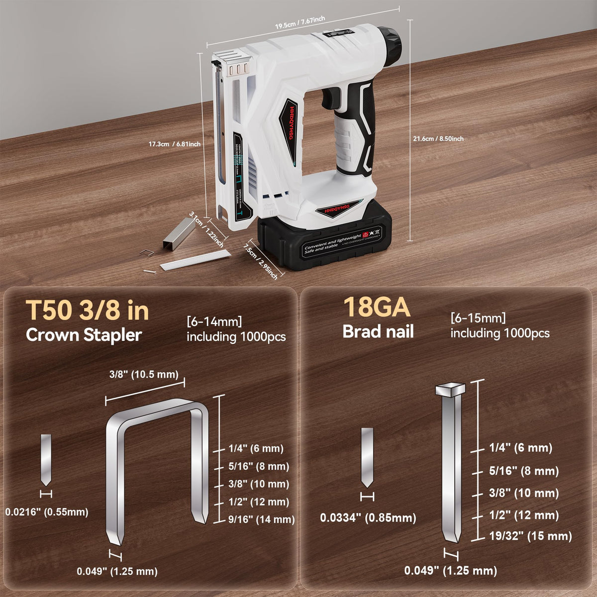 Cordless Brad Nailer Stapler with Battery F601659