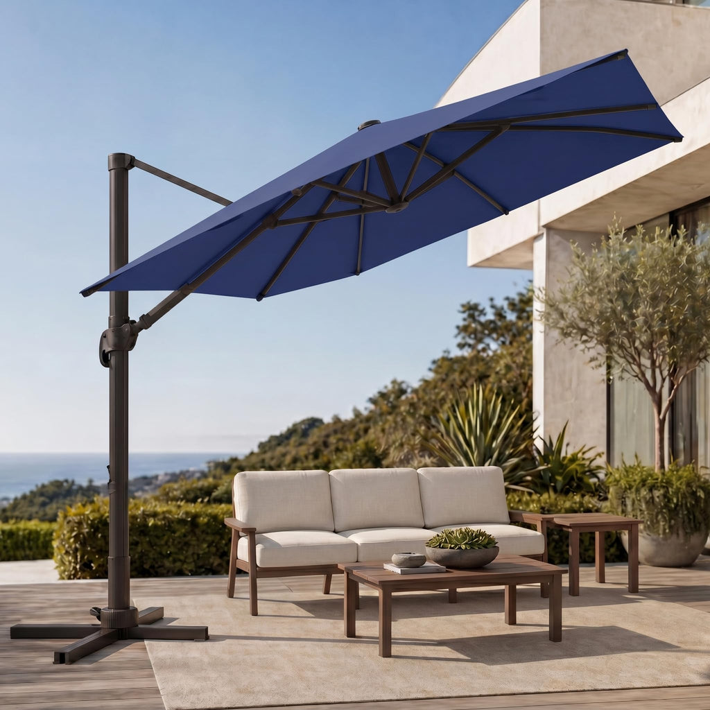 Large Square Cantilever Patio Umbrella with Aluminum Pole L390889