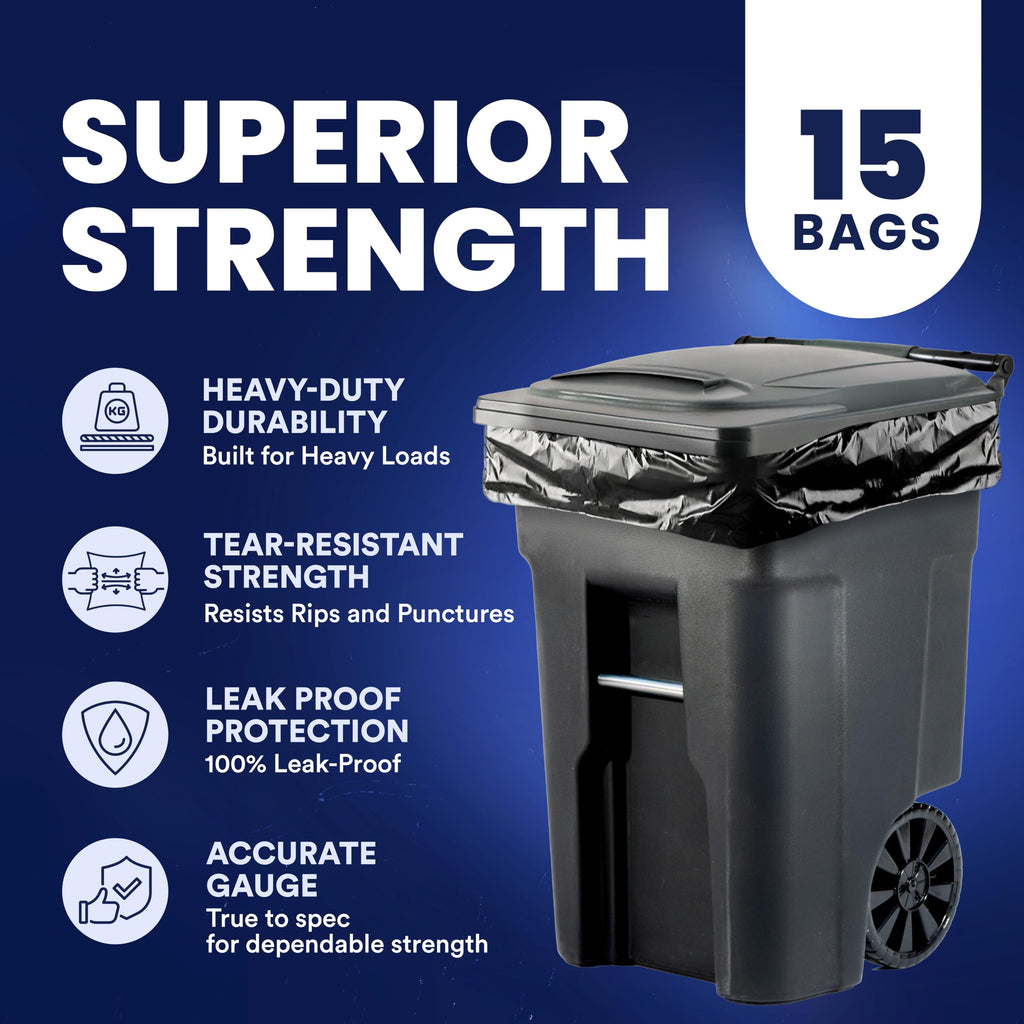 95-96 Gallon Heavy Duty Black Trash Bags J730261