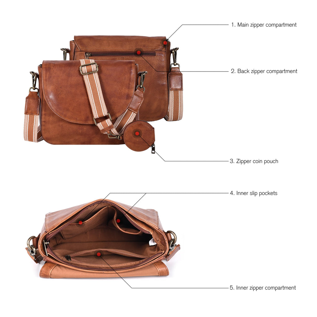 Genuine Leather Crossbody Bag Y25547