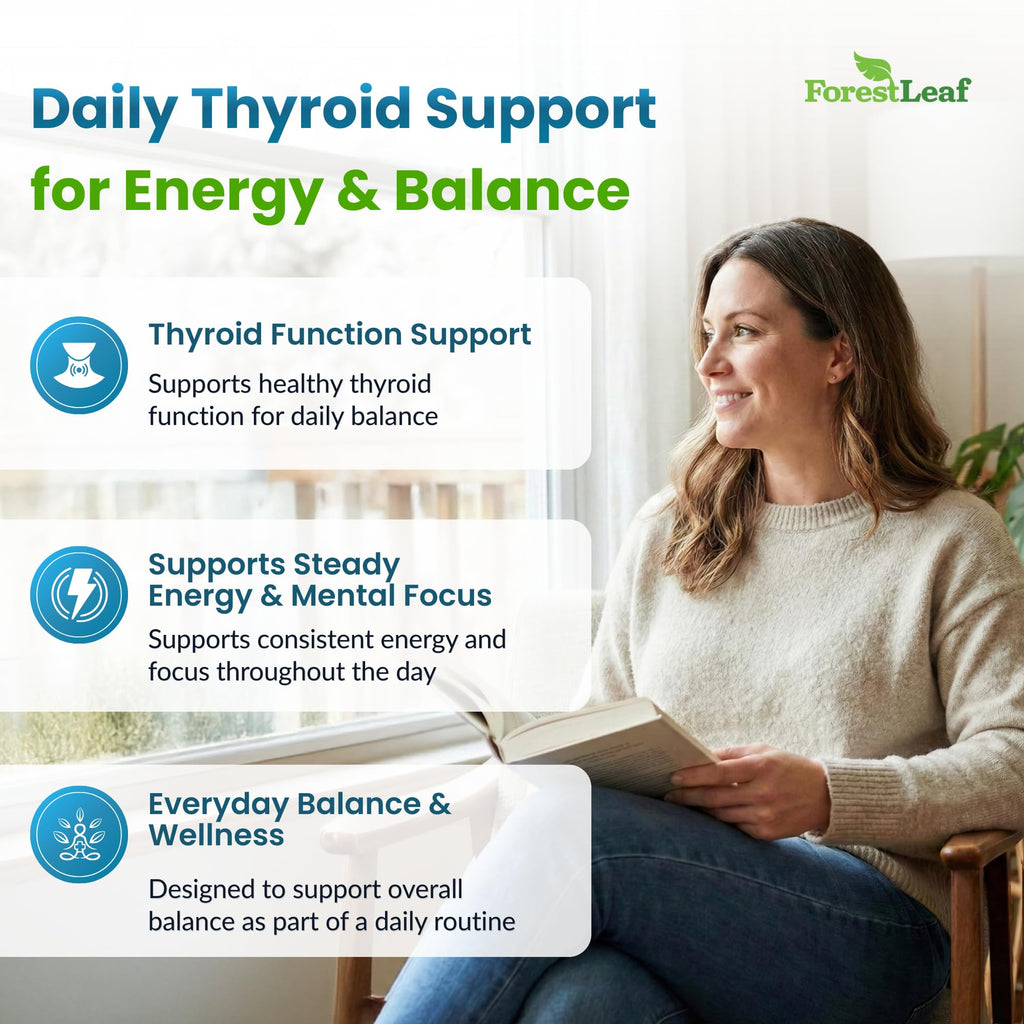 All Natural Thyroid Support Supplement with Iodine, B12, Zinc, Selenium, Ashwagandha - 60 Vegetarian Capsules X77818
