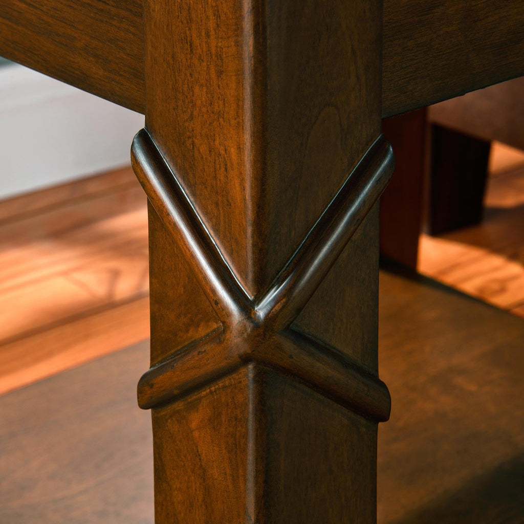Solid Wood End Table with Storage Shelf M2672