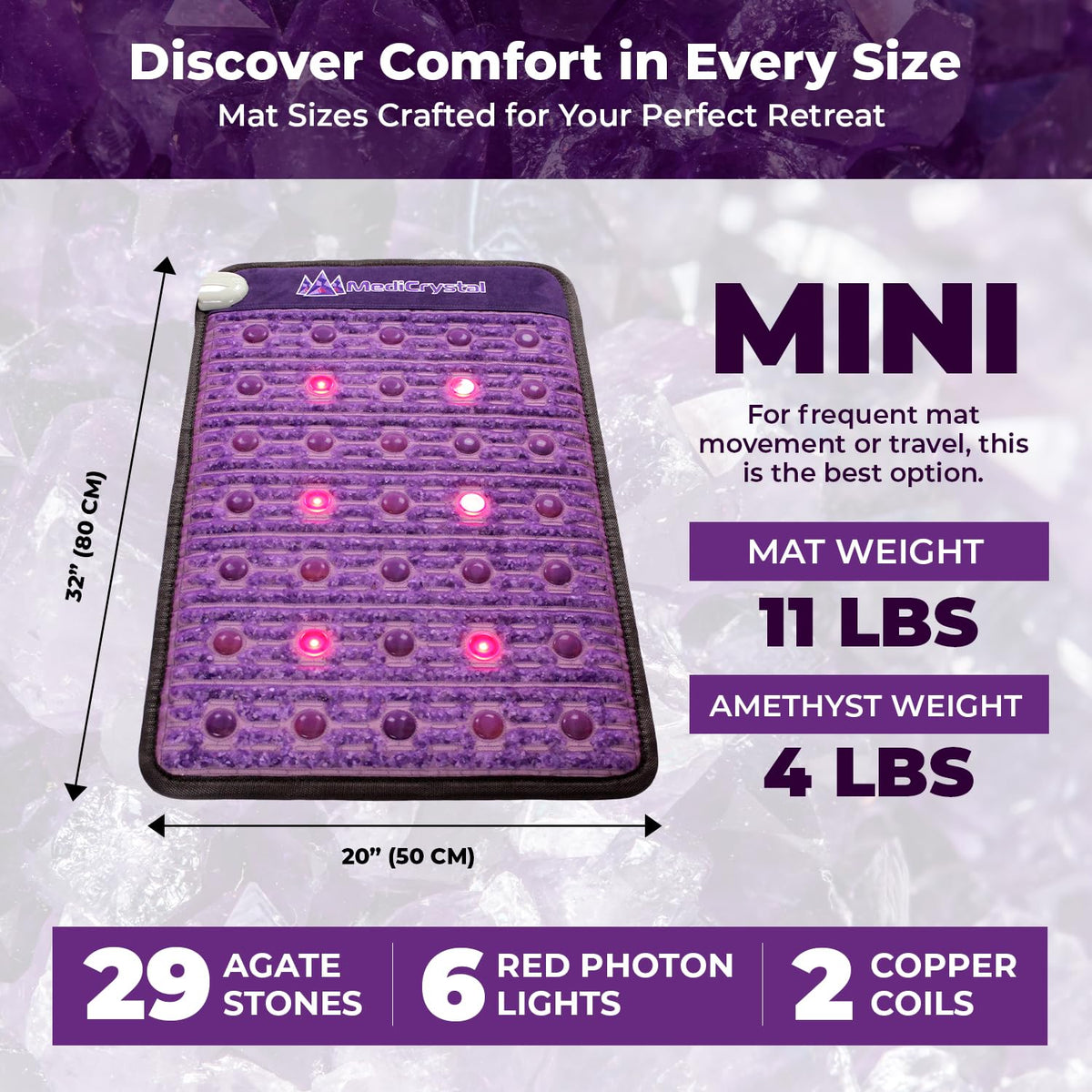 Far Infrared Amethyst Heating Pad Mini 32" L x 20"W U831442