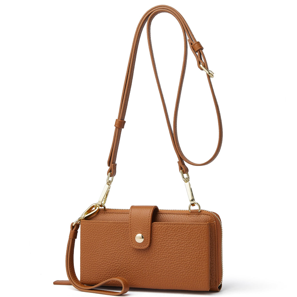 Small Leather Crossbody Wristlet Wallet and Phone Purse R220