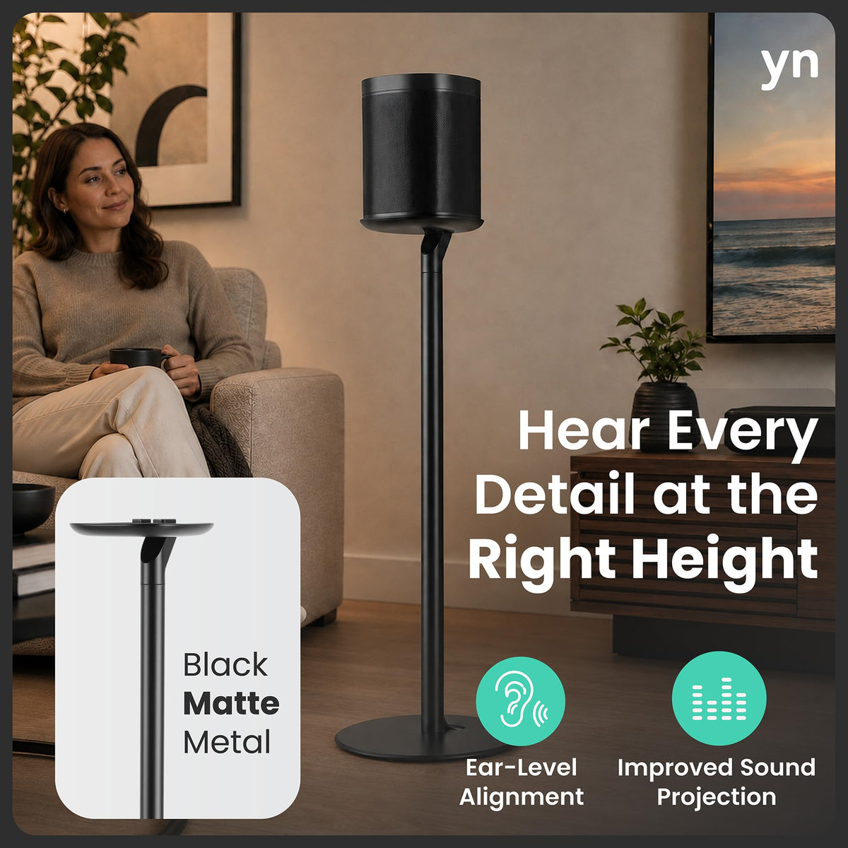Black 2 Pack Speaker Stands B9883