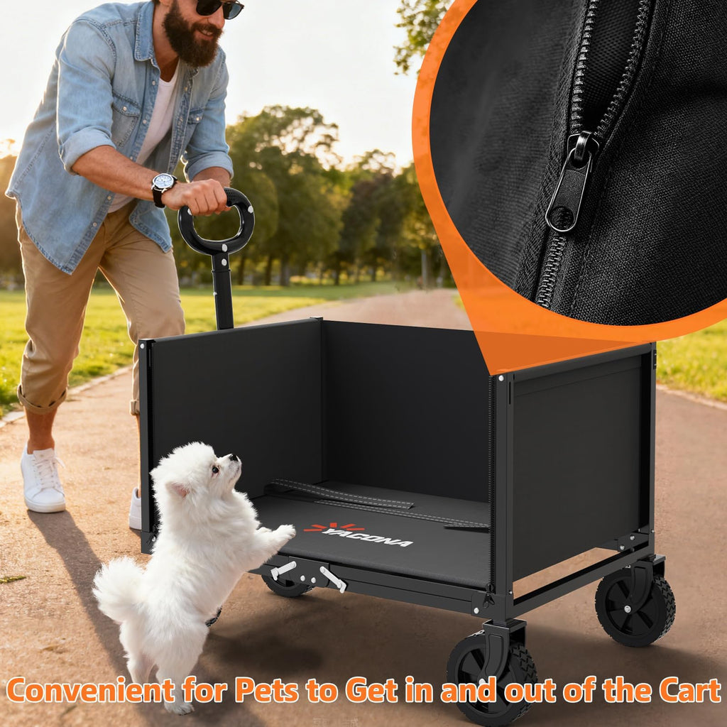 Foldable Heavy Duty Utility Wagon Cart with Wheels M7181