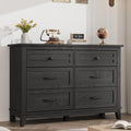 6 Drawer Wood Dresser Dark Black J3043