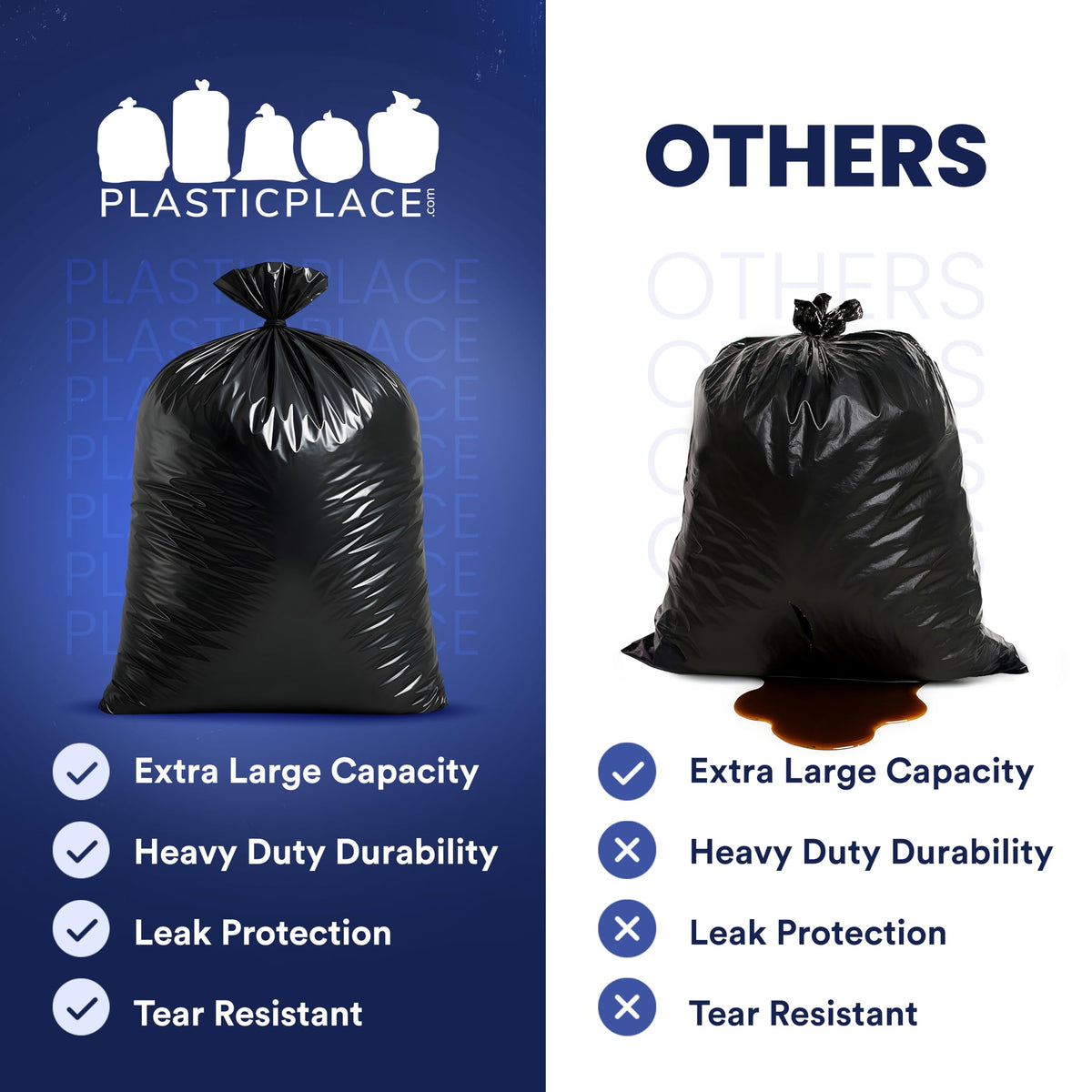 95-96 Gallon Heavy Duty Black Trash Bags J730261