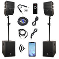 4000W PA Speaker System Combo Set with Two 12 Inch Subwoofers and 8 Line Array Speakers X7118