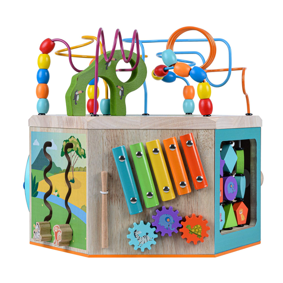 Wooden Activity Cube Station O410