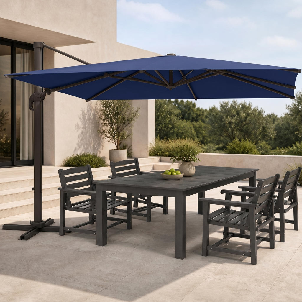 Large Square Cantilever Patio Umbrella with Aluminum Pole L390889