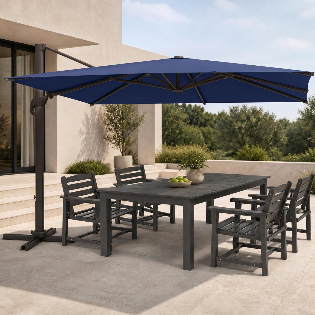 Large Square Cantilever Patio Umbrella with Aluminum Pole L390889