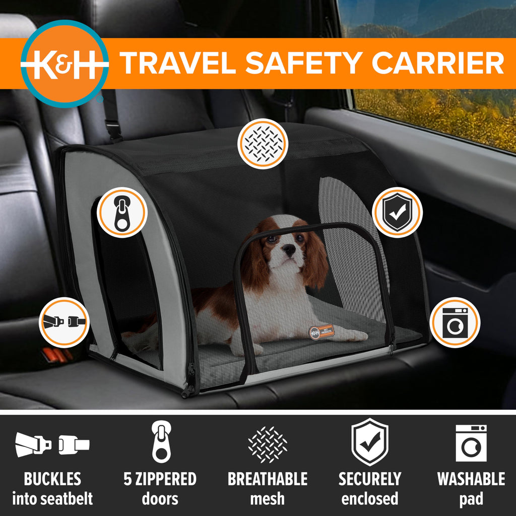 Dog Car Seat, Medium, Gray/Black B76901