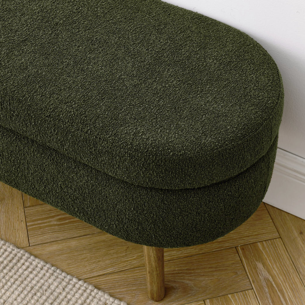 Oval Storage Bench with Rubber Wood Legs R89003