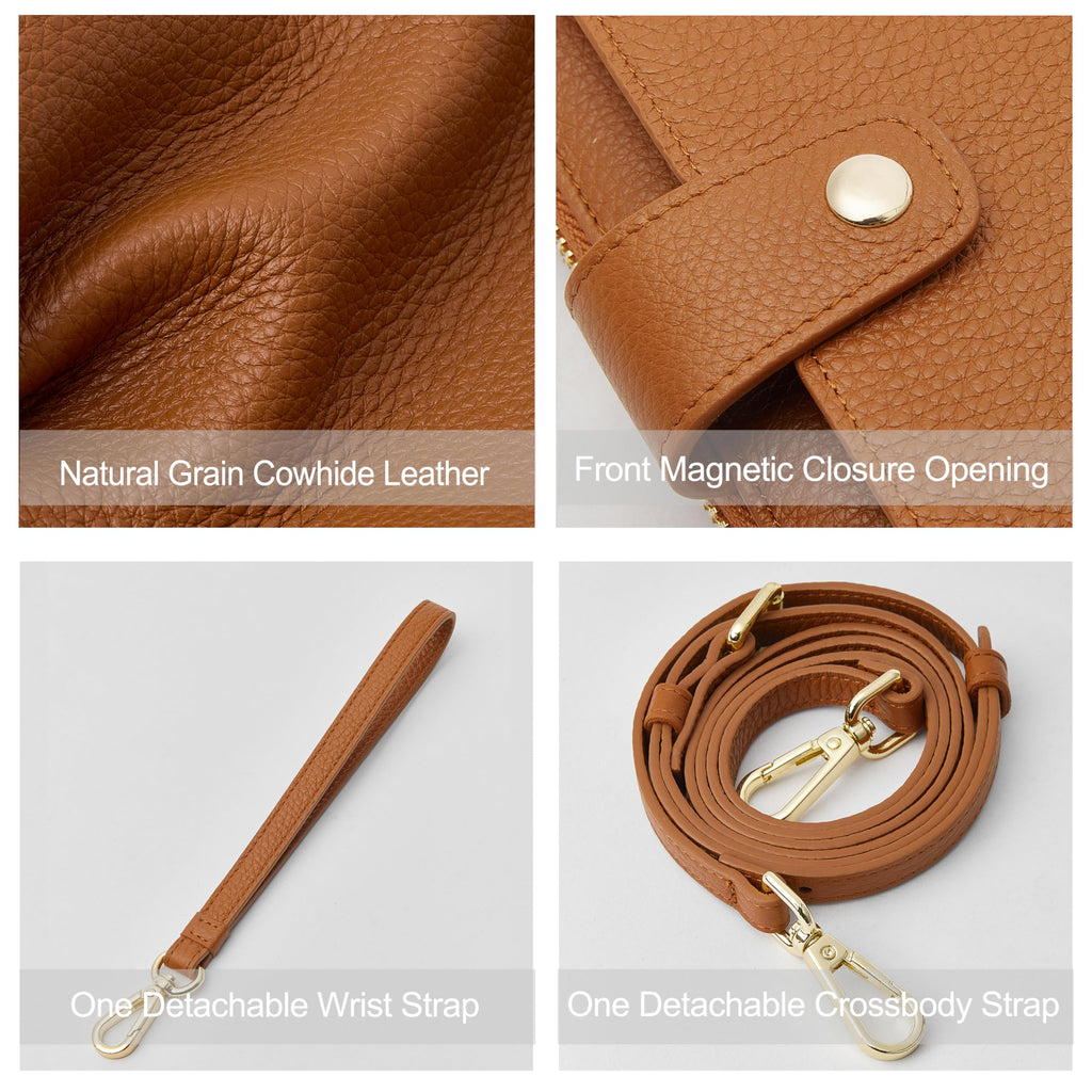 Small Leather Crossbody Wristlet Wallet and Phone Purse R220